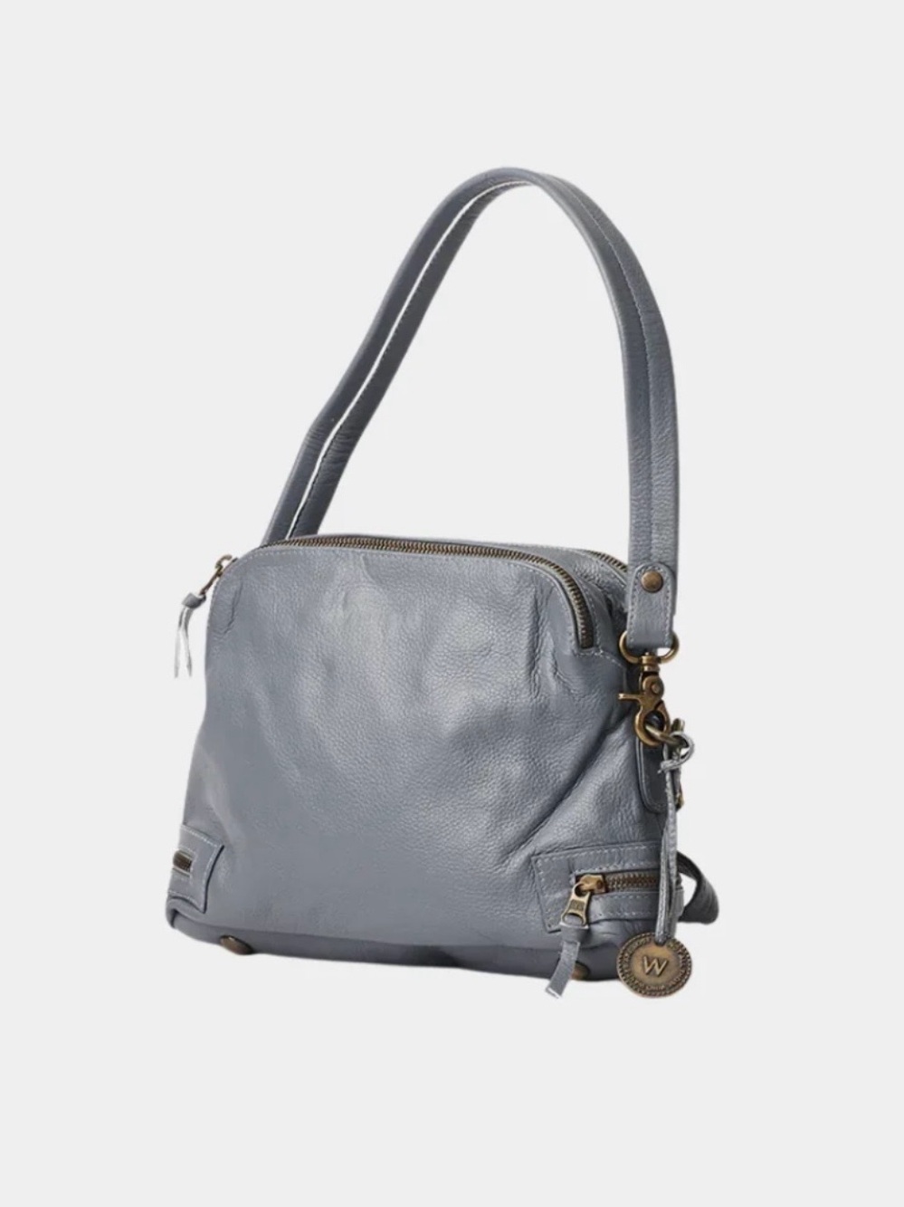 Gray Leather Crossbody Bag - Picture 8 of 10